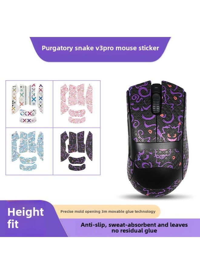 Generic - For Razer Purgatory Viper V3pro Anti-Slip Sticker V3pro Anti-Scratch Anti-Sweat Sticker Palm Side Key Protective Film-color:[all Inclusive] Gradient Color Print Set - Image 1