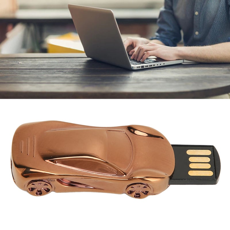 USB Flash Drive Mini Cool Sports Car Shape Plug and Play Metal USB2.0 Interface Flash Drive Car Usb Memory Stick Bronze 128GB - Image 4