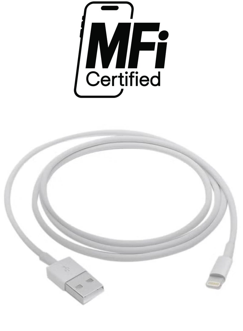 IAF Lightning To USB Cable For Apple iPhone 7/7 Plus/8/8 Plus White - Image 1