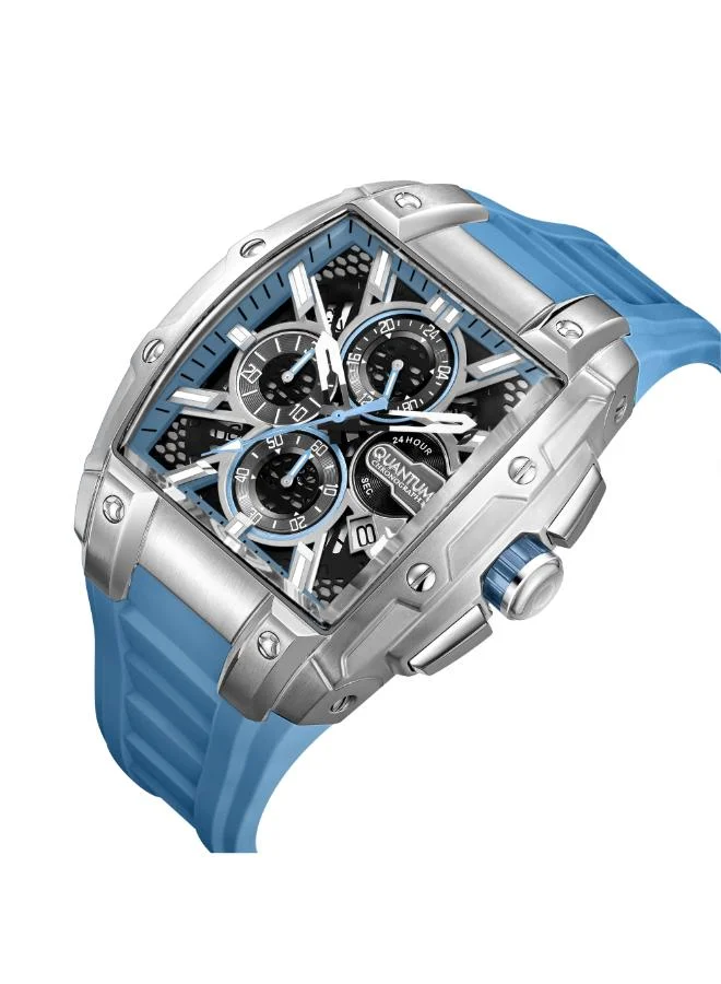 Quantum Men's Silicone Chronograph Watch HNG1161.357 - 43 mm