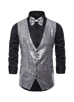 KUYING New Men's Fashionable Sequined Suit Vest  - Image 1