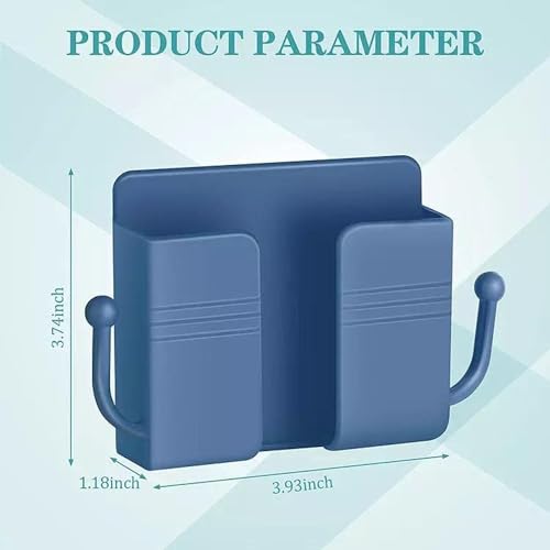 Upkaranwale Pack of 2 Wall Mount Phone Holder Mobile Charging Stand with 2 Hook Mobie Holder for Bedroom Bathroom Kitchen Shelves Office Table Top - Abs Multicolor - Image 3