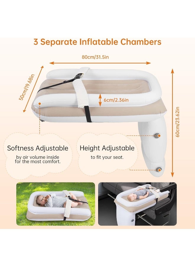 PAHTTO Inflatable Airplane Bed for Kids, Portable Toddlers Airplane Blow Up Bed for Travel, Inflatable Baby Bed Mattress with Hand Pump, Toddler Travel Essentials - Image 3