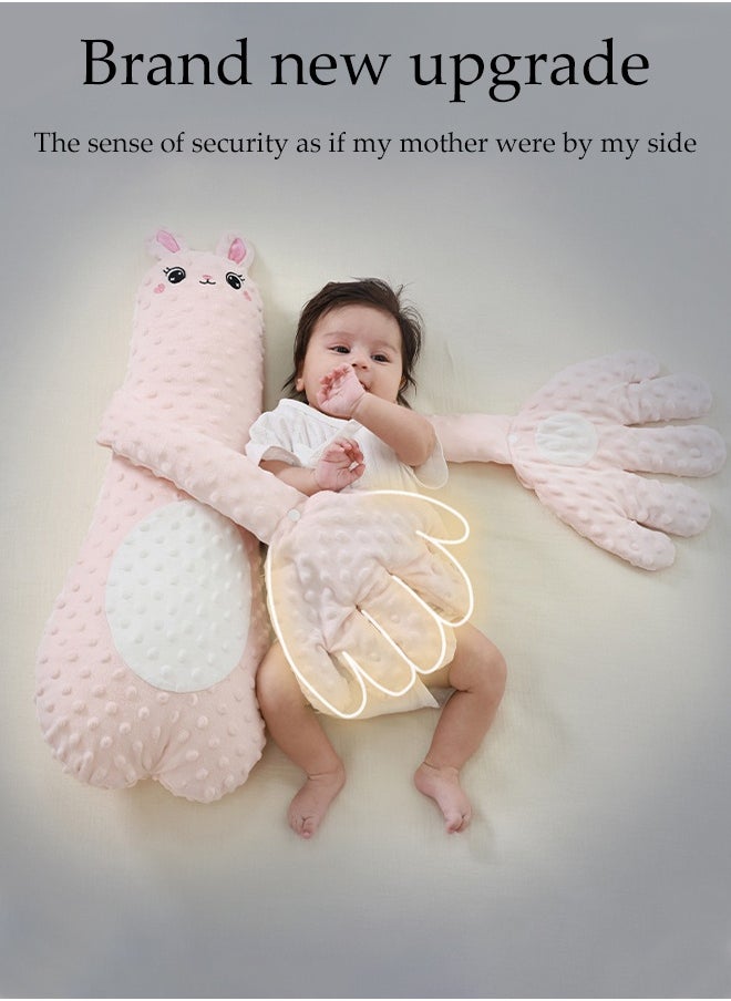 DUNISO - Baby Soothing Palm, Hold And Coax To Sleep, Lie Down Baby To Prevent Fright, Hold And Coax To Sleep, Pat Hips Soothing Pillow - 3 Levels Of Adjustable Soothing Palm Automatic Hand Pillow Remote Control - Simulate Mother's Palm, Toddler Anti-Fright, Children's Slapping Toy, Sleep Aid, Pink Rabbit Shape - Image 1