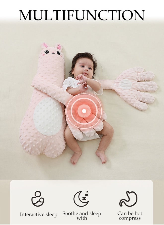 DUNISO Baby Soothing Palm, Hold And Coax To Sleep, Lie Down Baby To Prevent Fright, Hold And Coax To Sleep, Pat Hips Soothing Pillow - 3 Levels Of Adjustable Soothing Palm Automatic Hand Pillow Remote Control - Simulate Mother's Palm, Toddler Anti-Fright, Children's Slapping Toy, Sleep Aid, Pink Rabbit Shape  - Image 4
