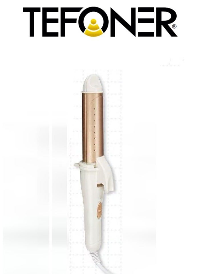 TEFONER 2 in 1 hair straightener and curling iron. Ceramic hair straightener with temperatures up to 180°C. Hair curling iron for wavy hair. Ceramic hair straightener that is safe for hair. Small hair iron measuring 28*7*4.5 cm. Curling iron with temperatures up to 180°C. Hair straightener from Tefner. - Image 1
