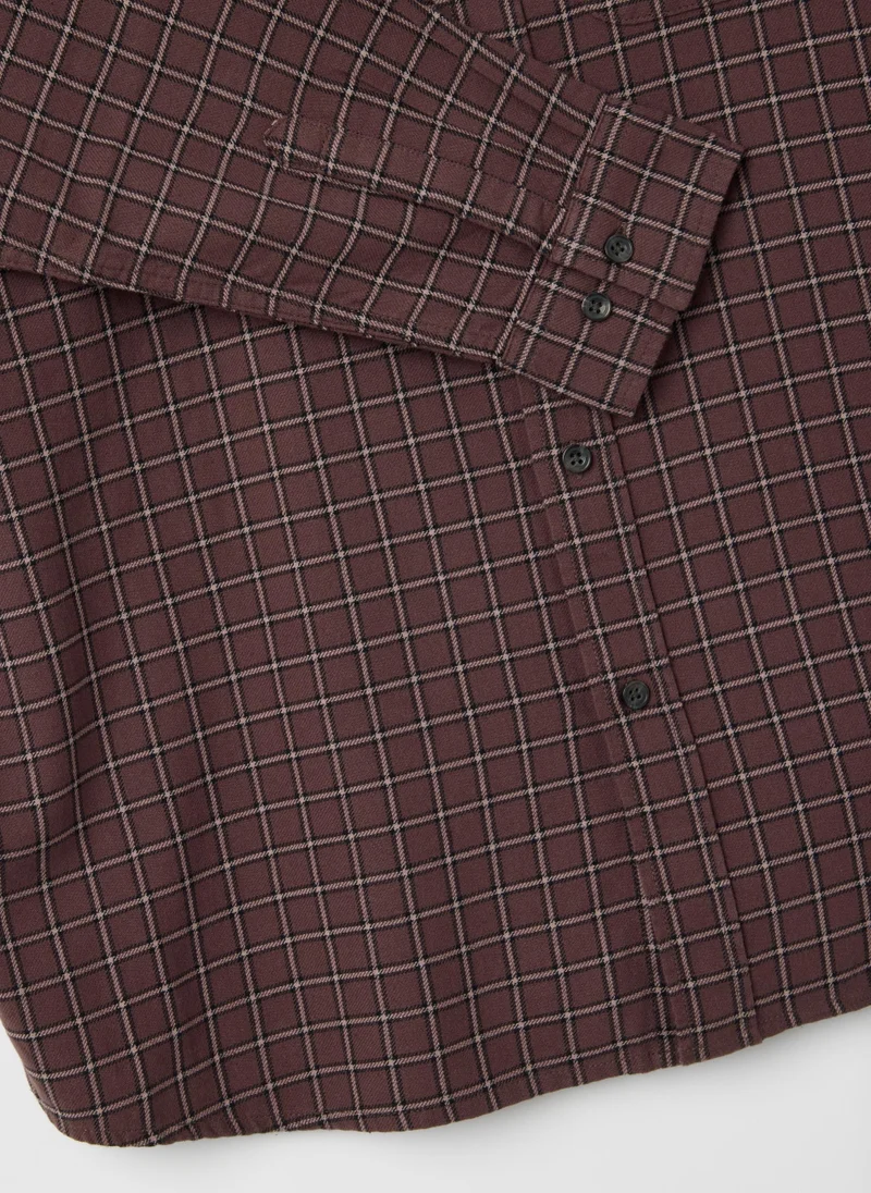 Ovs OVS Oversized Plaid Pure Cotton Shirt
