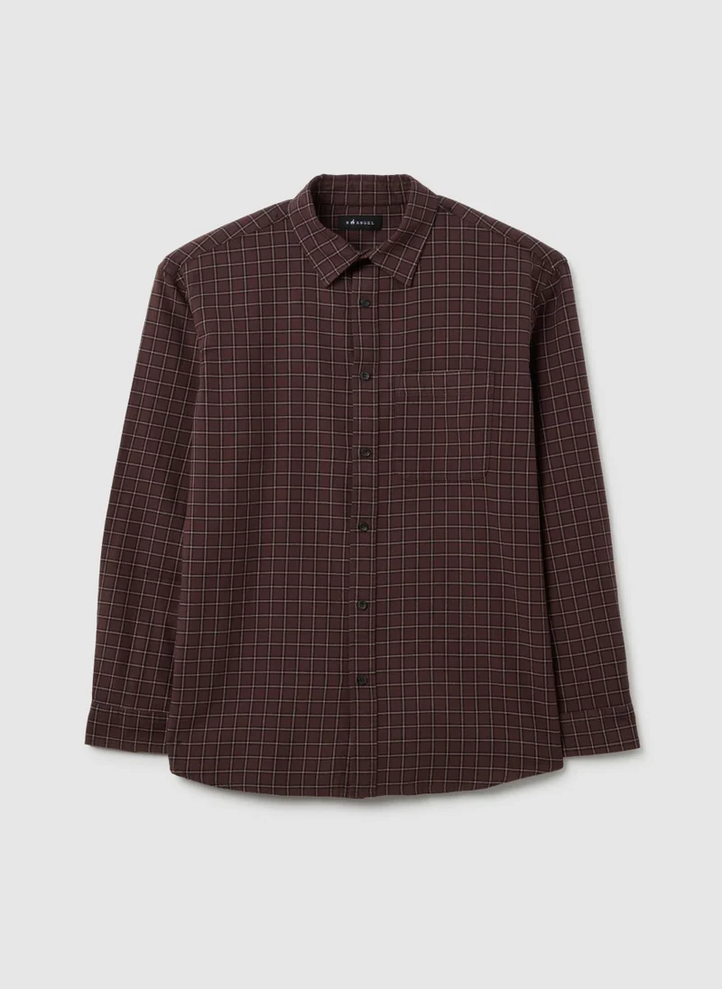 Ovs OVS Oversized Plaid Pure Cotton Shirt