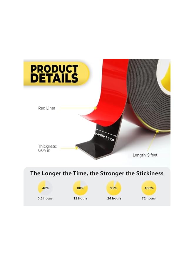 PROMASS promass Double Sided Tape Heavy Duty Mounting Waterproof Tape (25mm x 3m) | Secure upto 2.5 to 3kg Weight | Bond Metal, Plastic, Wood & Concrete with Nano Tape | Permanent Mounting for Home & Office  - Image 3