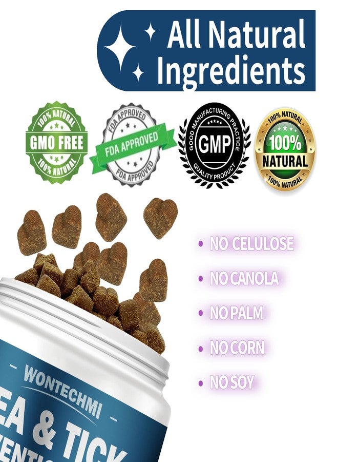 وونتيكمي أقراص مضغ WONTECHMI للوقاية من البراغيث والقراد للكلاب، 180 قرصًا، مكمل غذائي طبيعي للكلاب، علاج فموي للبراغيث والقراد لجميع السلالات والأعمار (180 قرصًا، بنكهة الدجاج) - Image 3