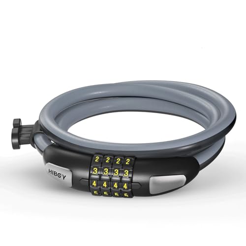 Hiboy Bike Lock, 3.3 Feet Bike Cable Locks, Resettable 4-Digit Combination Lock, Bike Locks Heavy Duty Anti Theft - Image 1