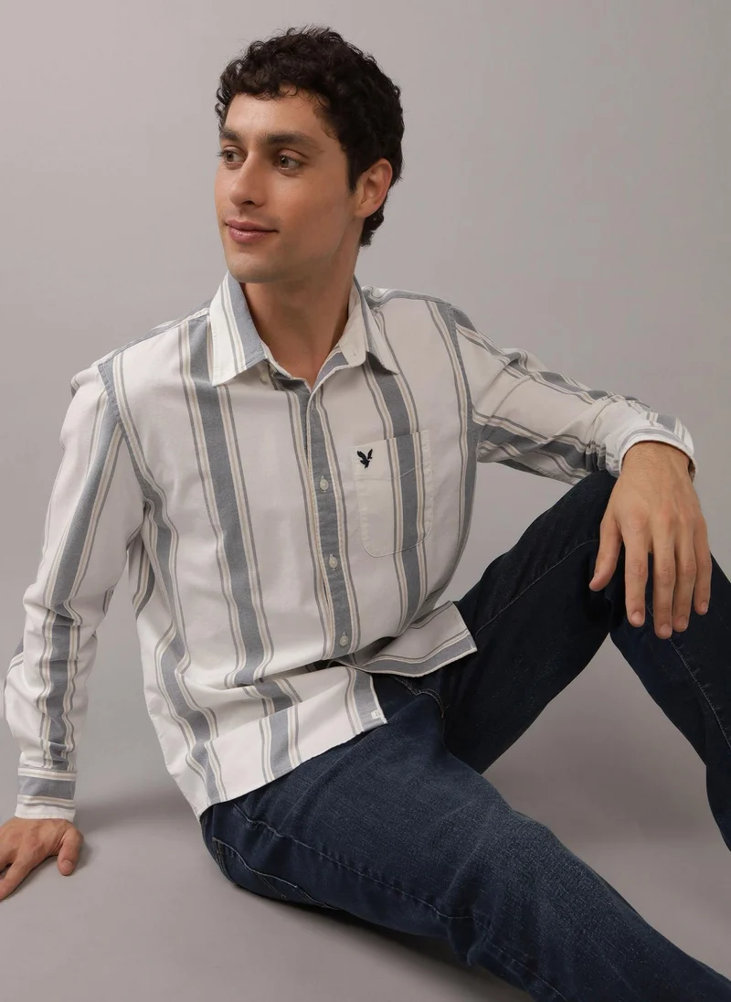 American Eagle Regular Fit Oxford Button Up Shirt