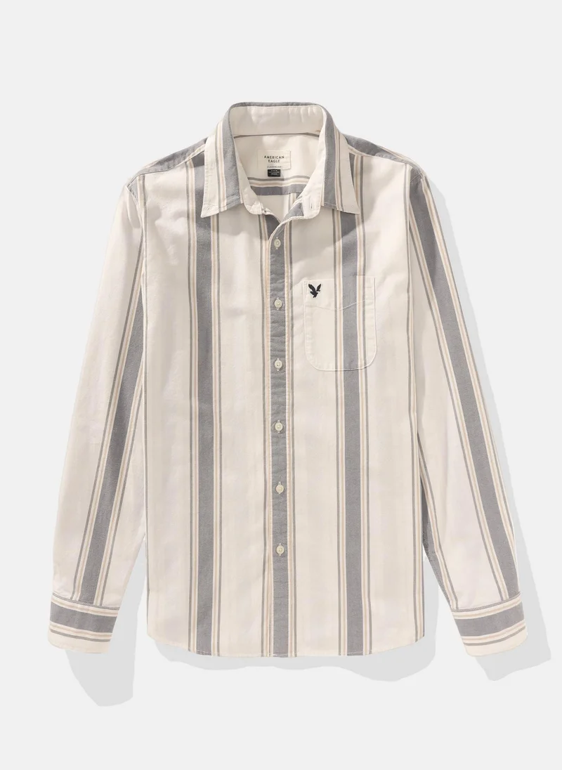 American Eagle Regular Fit Oxford Button Up Shirt