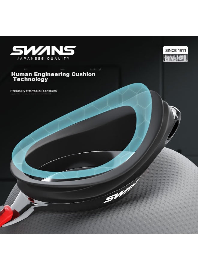 Swans Swimming Goggles, Imported From Japan, Waterproof And Anti-fog, High-definition Professional Racing Coated Swimming Gl, Swimming Equipment, Black - Image 5