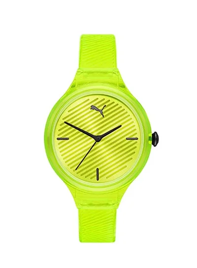 PUMA Contour 36mm Women's Quartz Watch With Yellow Polyurethane Strap