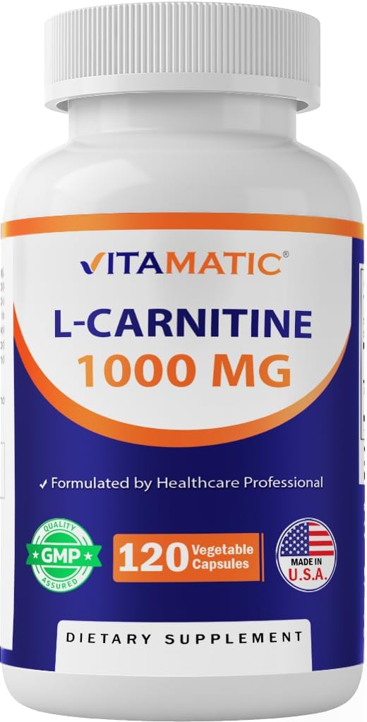 Vitamatic LCarnitine Fumarate 1000 mg  120 Vegetable Capsules 1 Bottle - Image 1