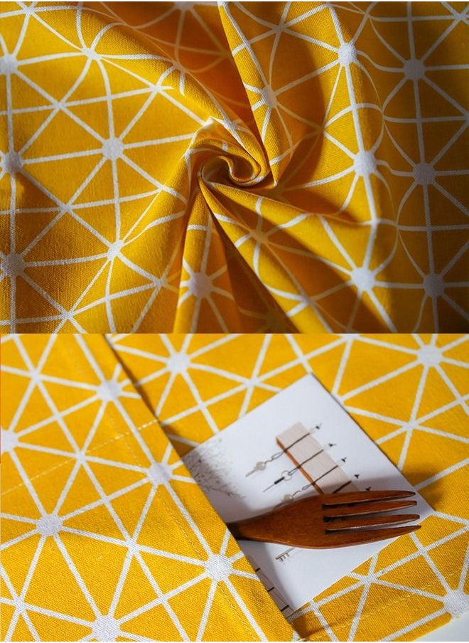 Generic Microwave Oven Cover, Dustproof Protector Decorative Kitchen Appliance Cover, with Side 4 Storage Organizer Bags 11.8x35.4", Oil Proof Cloth Cotton Linen Kitchen Toaster Protector Yellow  - Image 4
