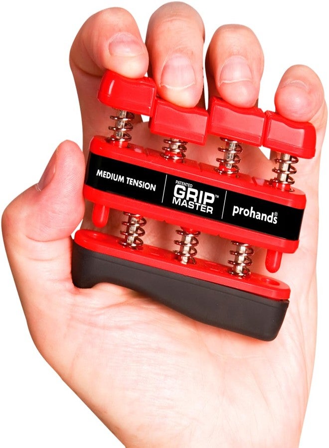 Prohands Gripmaster Hand Exerciser, Finger Exerciser (Hand Grip Strengthener), Spring-Loaded, Finger-Piston System, Isolate and Exercise Each Finger, (7 lb Medium Tension, Red-Gripmaster) - Image 1
