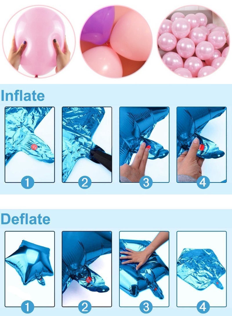 general 48 PCS Barbie Birthday Decoration Girls Balloon Garland Arch Kit with Background Poster Birthday Cake Decorations White Blue Purple Colorful Foil Balloons Princess Party Balloons - Image 3