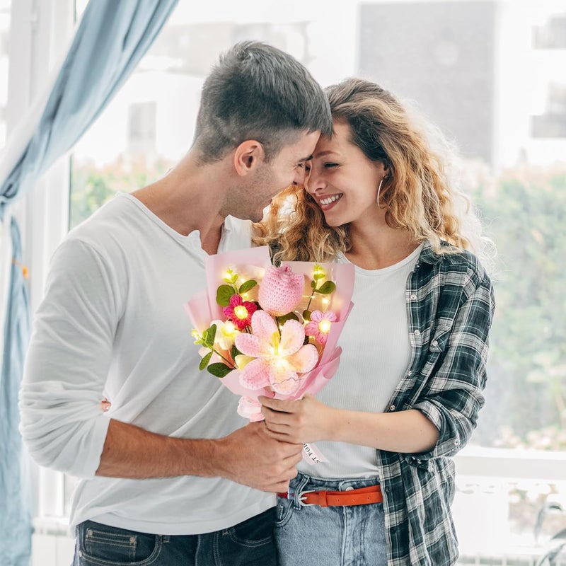 باقة زهور التوليب الصناعية المحبوكة من ، هدية مثالية للذكرى السنوية والتخرج وديكور المنزل - Image 5
