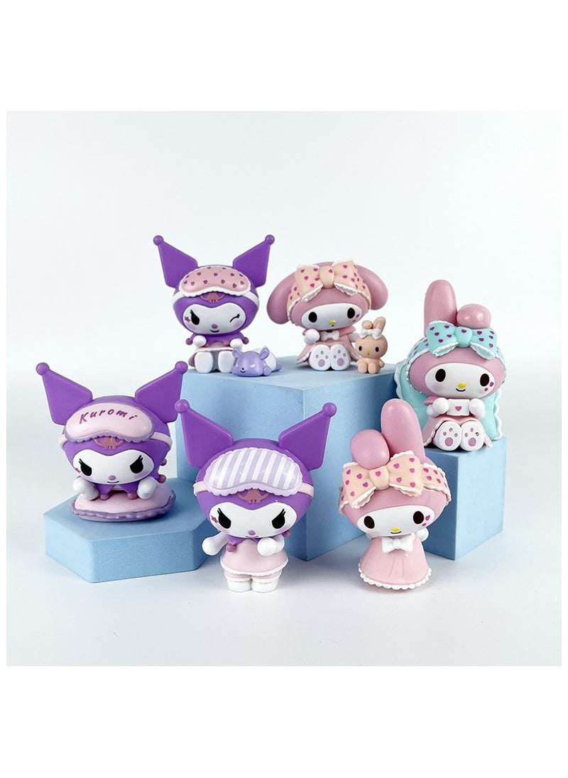 General Sanrio Pajamas Sweetheart sSeries Ornaments Trendy Toys Figures Peripheral Ornaments Decorative Gifts  - Image 1
