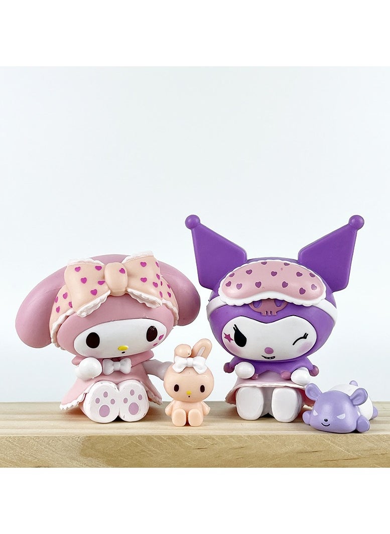 General Sanrio Pajamas Sweetheart sSeries Ornaments Trendy Toys Figures Peripheral Ornaments Decorative Gifts  - Image 3