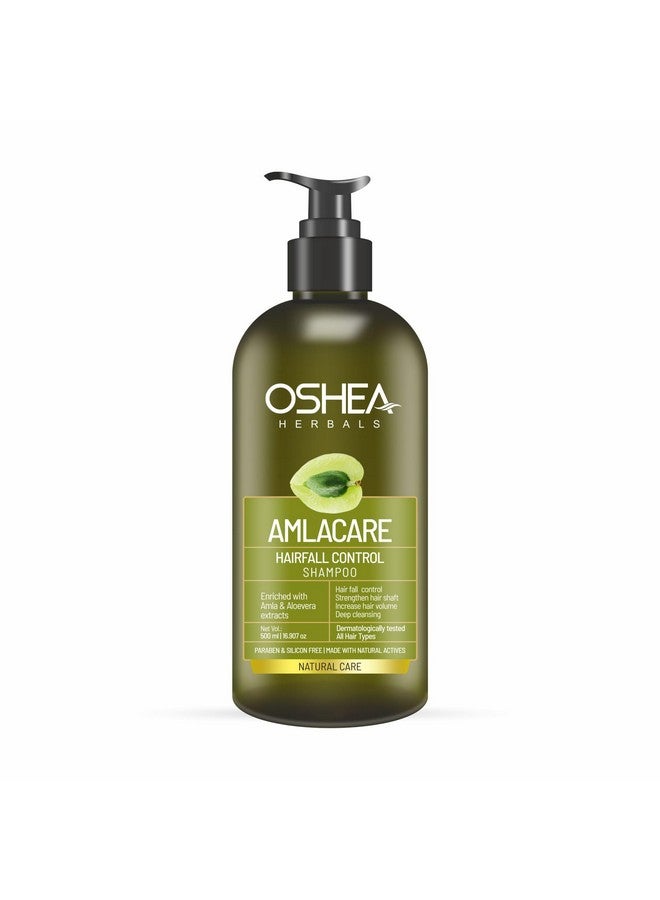 OSHEA Herbals Amlacare Hairfall Control Shampoo For All Hair Types | Controls Hairfall With Strengthens Hair Shaft & Volume | Enriched With Aloevera & Amla Extracts 500 Ml - Image 1