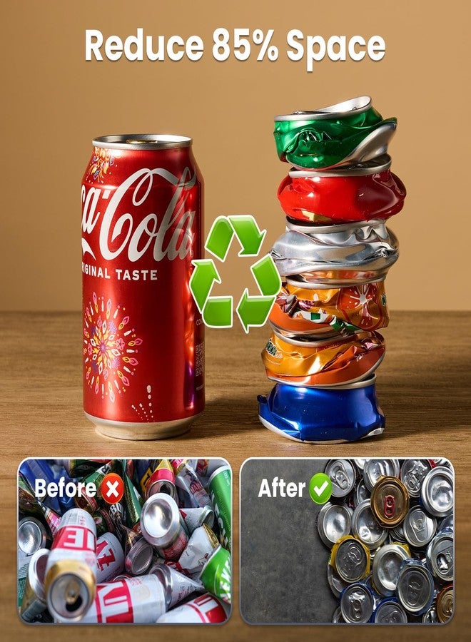 KOTTO كسارة علب كوتو - كسارات علب جدارية لإعادة التدوير - مزودة بنظام إسقاط تلقائي - فتاحة زجاجات مدمجة - تسحق علبًا من 8 إلى 16 أونصة - تتضمن حقيبة تخزين للمطبخ - كسارة علب شديدة التحمل للاستخدام المنزلي - أسود - Image 5