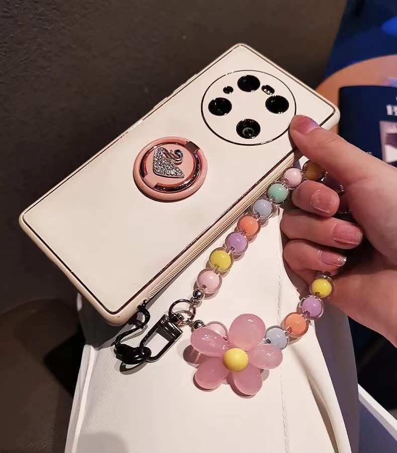 KHOLAD Mobile Phone Strap Pearl Beaded Flower Bracelet Creative Hanging Rope Keychain Anti-Lost Case Lanyard Girl Women's Wrist Strap Charms (Multicolor) - Image 3