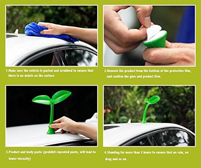 acdiac Car Sprout Roof Decoration for Car Top,Bean Sprout Decals for Hood Or Trunk Lid,Fun Green Grass Car Exterior Stickers Decor(Bean Sprouts) - Image 5