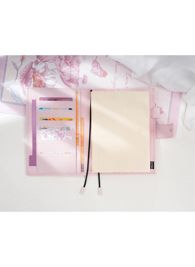Moterm Leather A5 Notebook Cover - Fits Hobonichi Cousin, Stalogy And Midori Md Planners, With Pen Loop, Card Slots And Back Pocket (Pebbled-Quartz) - Image 3