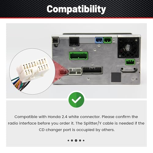 RED WOLF Car CD Changer Interface Player Adapter Head Unit Stereo Y-Splitter Cable Plug Navigation Y- Wiring Harness Replacement for Honda Accord Civic Acura - Image 2