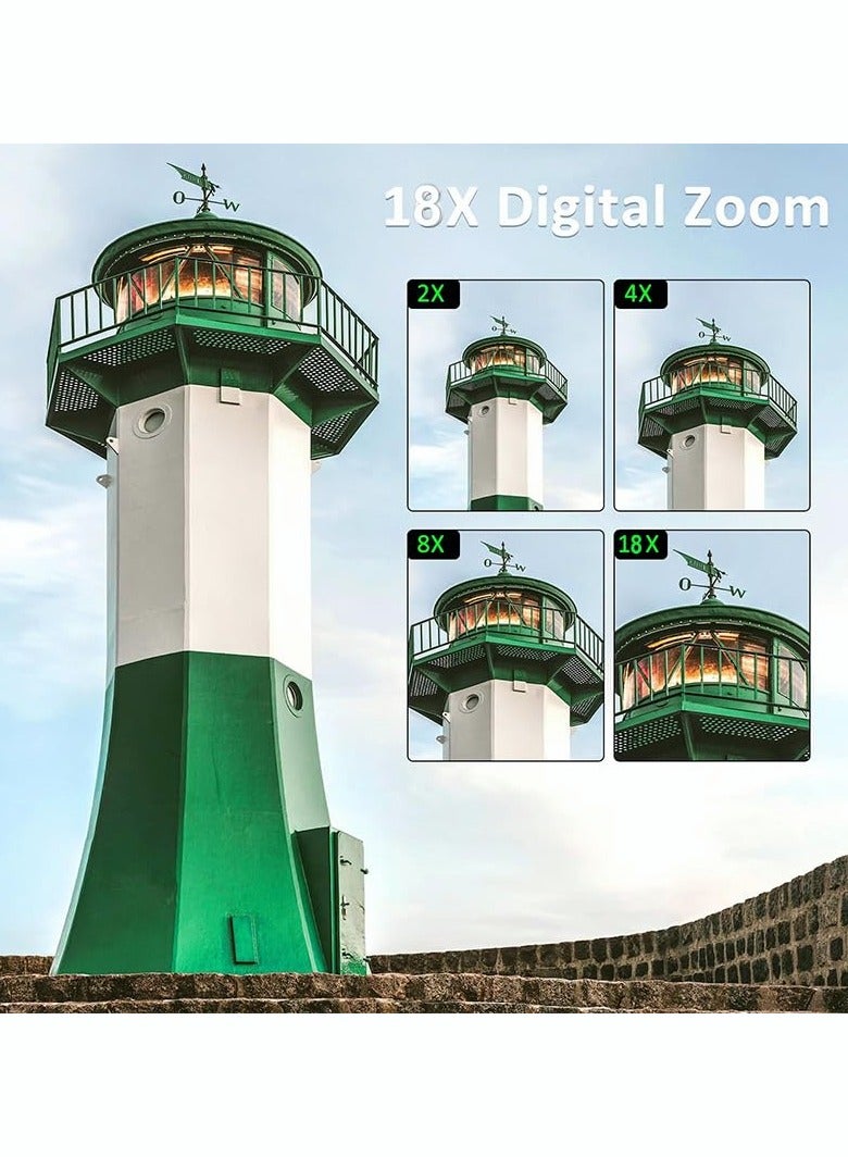 Milatech Digital Camera, 5K Vlogging Camera, Kids Camera 75MP Point and Shoot Digital Cameras with 64GB TF Card, 18X Zoom, For Kids Boys Girls (White) - Image 2