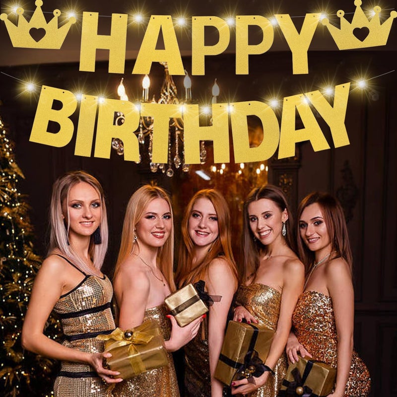 WELITTCON 175Pcs DIY Glitter Customizable Banner Kit Custom Banner Happy Birthday Personalized Letter Banners Decor for Christmas Baby Shower Birthday Party Decorations Supplies(Glitter Goldï¼‰ - Image 5
