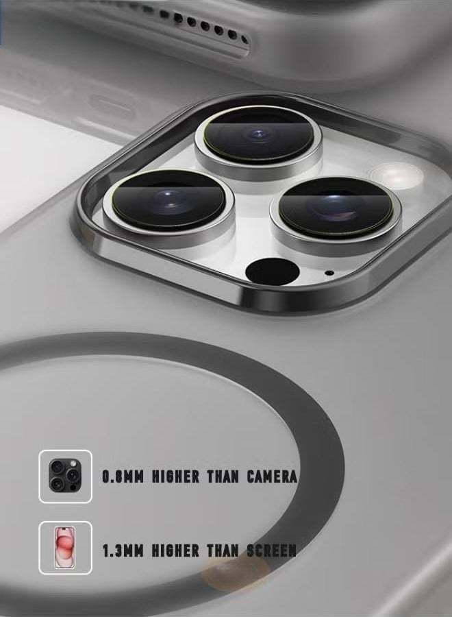 جراب iPhone 16 Pro Max، جراب مغناطيسي [متوافق مع Magsafe]، جراب غير لامع، [مضاد للسقوط ومقاوم للصدمات] [لا يسبب الاصفرار]، جراب نحيف ذو ملمس ناعم لهاتف iPhone 16 Pro Max، أسود شفاف - Image 5