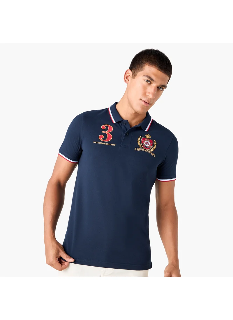 سبلاش فيڤ Logo Embroidered Polo T-shirt