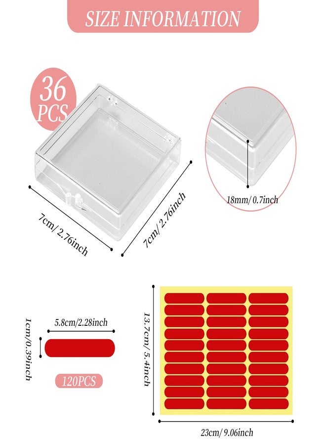 Axigundaone 36 Pcs Sqaure Press on Nail Case, Clear Nail Packaging Case 2.8 x 2.8 Inch, Press on Nail Storage Box for False Nail (120 Pcs Adhesive Double Sided Tapes) - Image 2