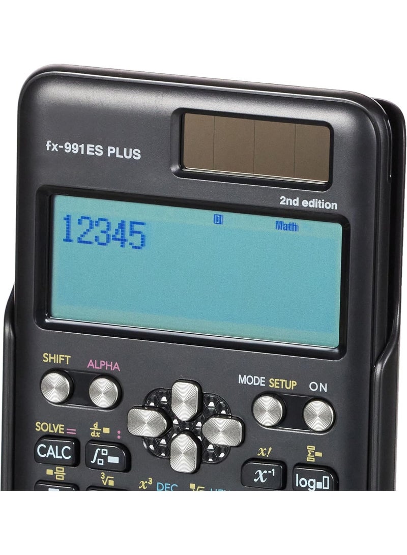 Generic Brand آلة حاسبة علمية Generic FX-991ES-PLUS الإصدار الثاني – 417 وظيفة – شاشة العرض الطبيعي للكتب المدرسية – للمدرسة والمكتب والعمليات المالية – باللون الأسود - Image 4