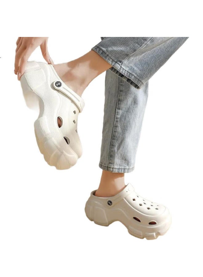 IQGD Women'S Floor Slippers Dual-Use Toe-Covered Slippers Indoor Outdoor Anti-Slip 3009 Black 40-41 - Image 3