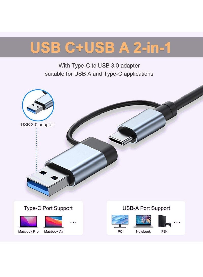سام ألمنيوم سبائك USB3.0 وType-c إلى SD/TF + USB 3.0 محطة إرساء 5 في 1 لأجهزة الكمبيوتر المحمولة، سطح المكتب، Xbox، PS5، الفأرة، لوحة المفاتيح، محرك فلاش. - Image 5
