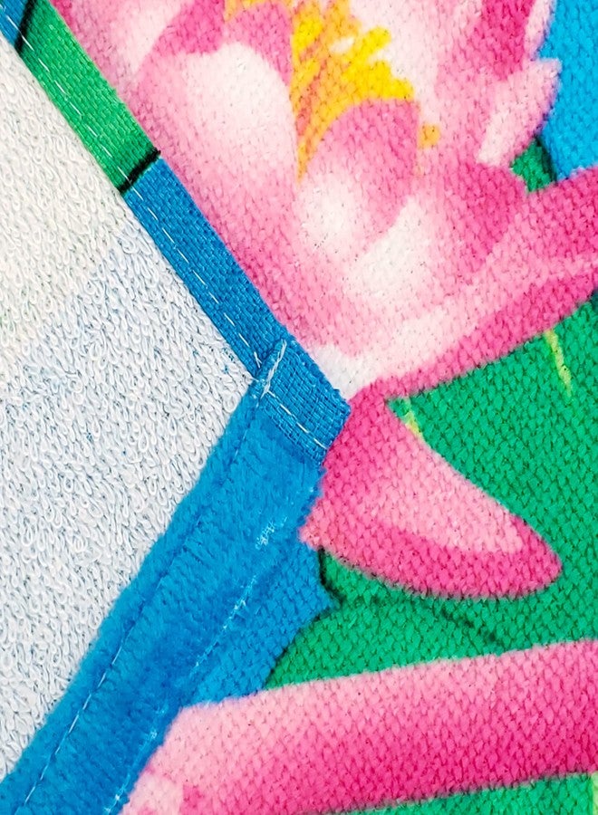 Beachland Flamingo Beach Towel 30 x 60 inch 100% Cotton (Flamingos and Flowers - 1 Towel) - Image 2