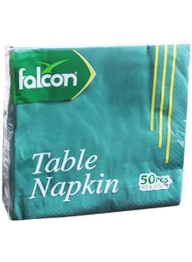 Falcon Paper Napkin Green Disposable 40 x 40 CM (1 Pack x 50 Sheets) - Image 2