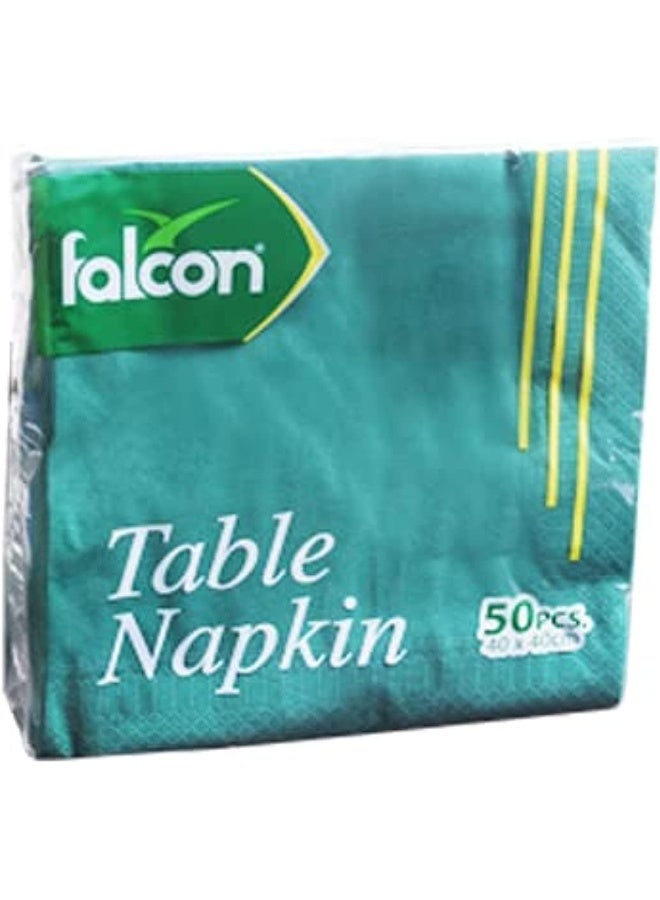Falcon Paper Napkin Green Disposable 40 x 40 CM (1 Pack x 50 Sheets) - Image 1