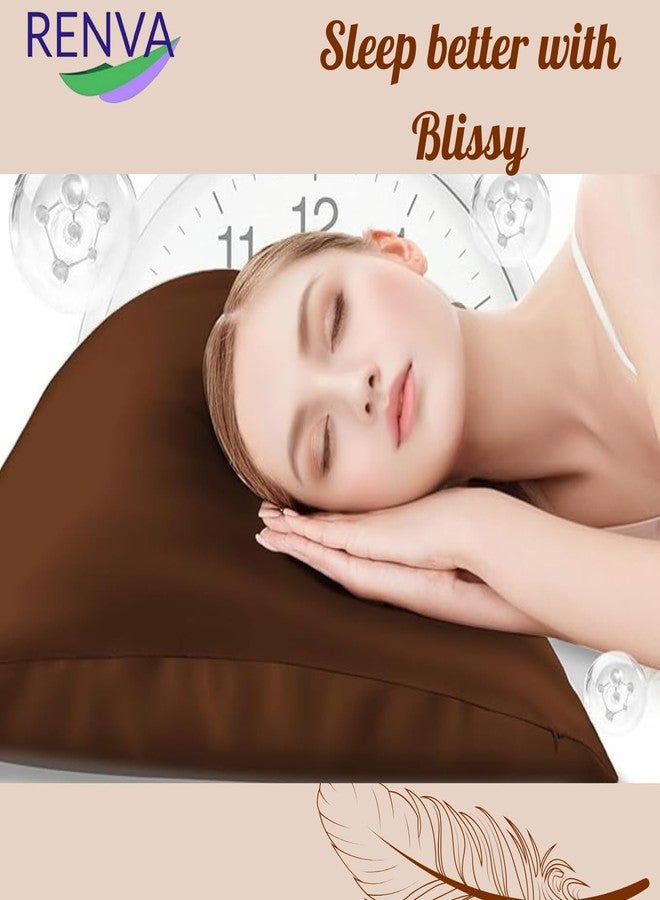 Renva Set of 2 Satin Silk Pillowcase for Hair and Skin Standard Size 18"X 28" with Soft Breathable Smooth Cooling Pillow Covers for Sleeping (2, Brown) - Image 5