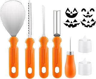 Yixiang Yixiang Halloween Pumpkin Carving Kit, 5 Pieces Heavy Duty Professional Stainless Steel Carving Tools Set for Halloween  - Image 1
