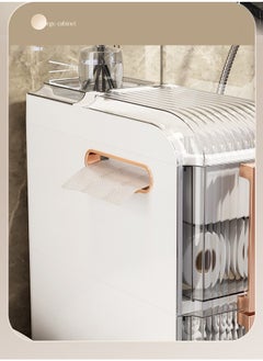 keke 3 Tier Bathroom Storage Cabinet and Drawer with Toilet Paper Holder  - Image 4