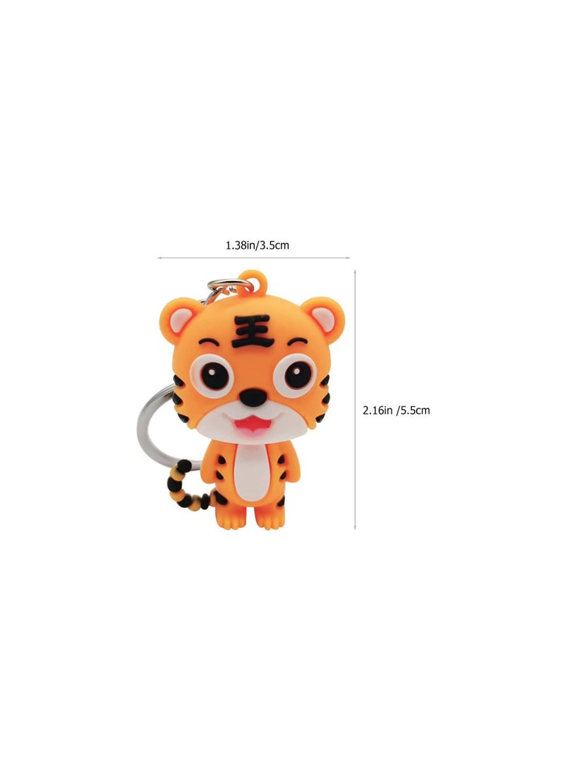 GGOOT 6pcs Zodiac Tiger Keychains Pendants Lucky Animal Statue Toy Key Ring Car Key Holder Gift for Purse Wallet Christmas Backpack 2022 Ney Year Decor - Image 3