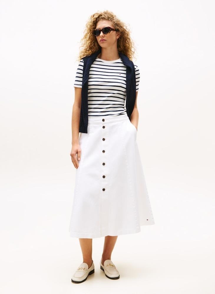 تومي هيلفيغر تيشيرت مخطط بياقة دائرية - Image 4