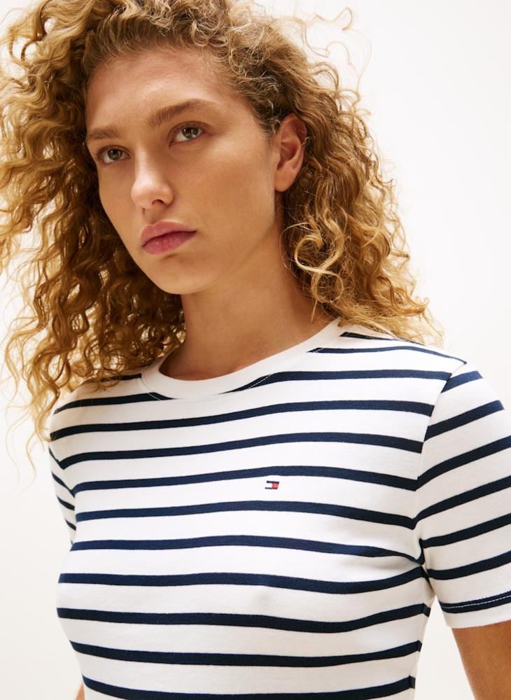 تومي هيلفيغر تيشيرت مخطط بياقة دائرية - Image 3