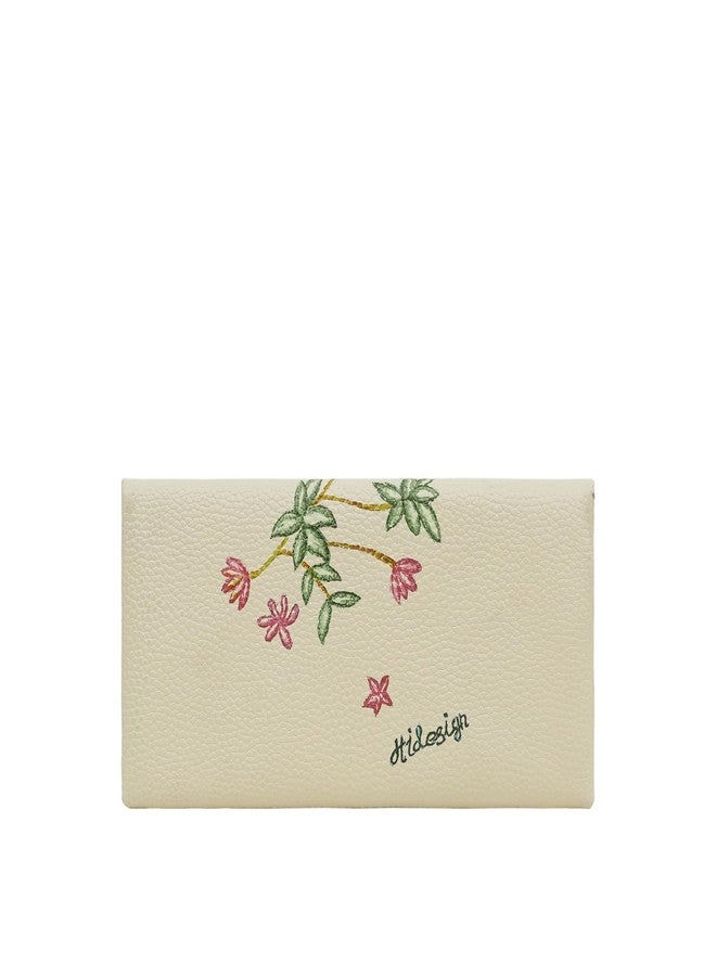 Hidesign Genuine Leather Garden W1 Women Clutch - Vanilla/Amber - Image 3